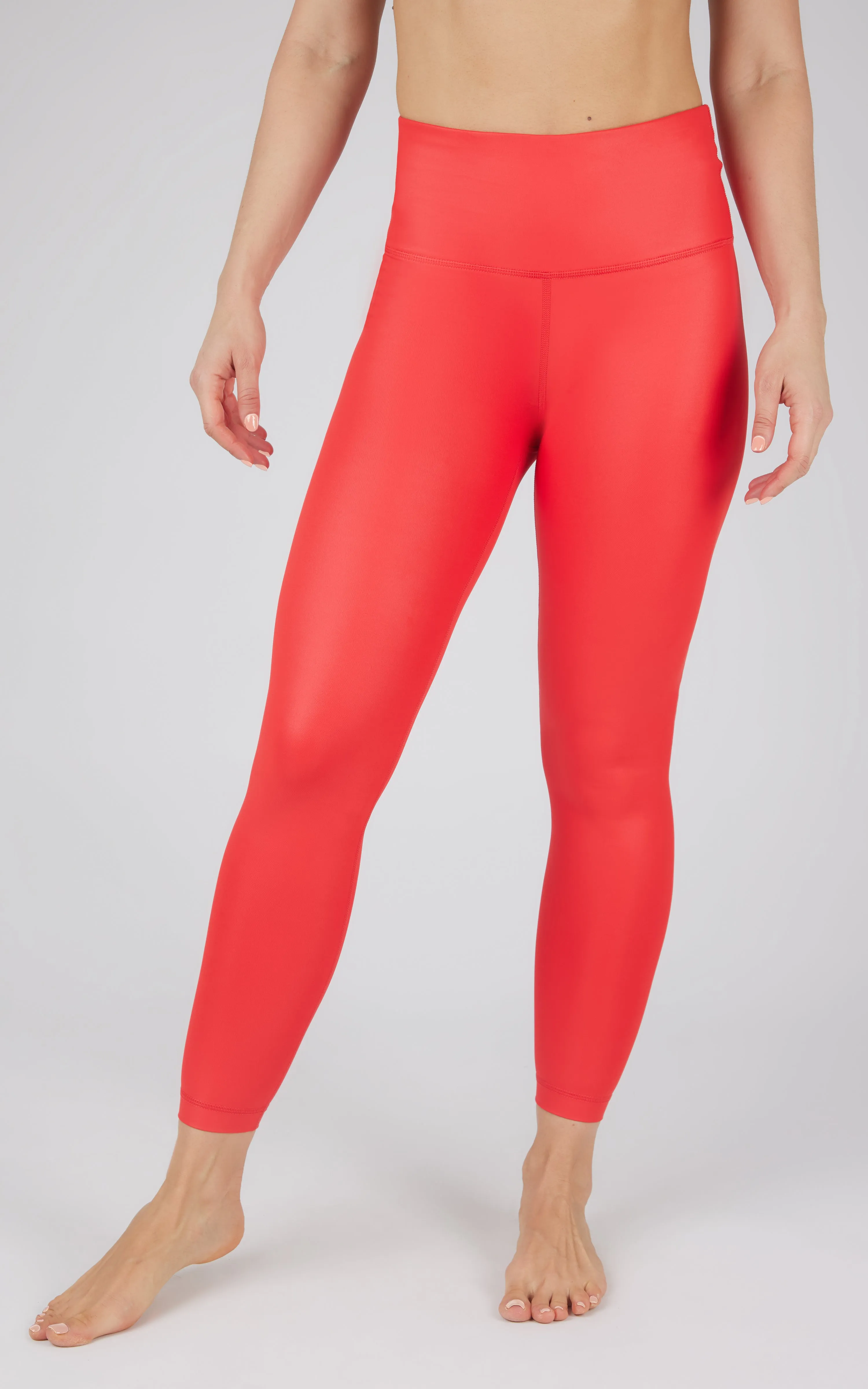 Interlink Faux Leather High Waist Cire 7/8 Ankle