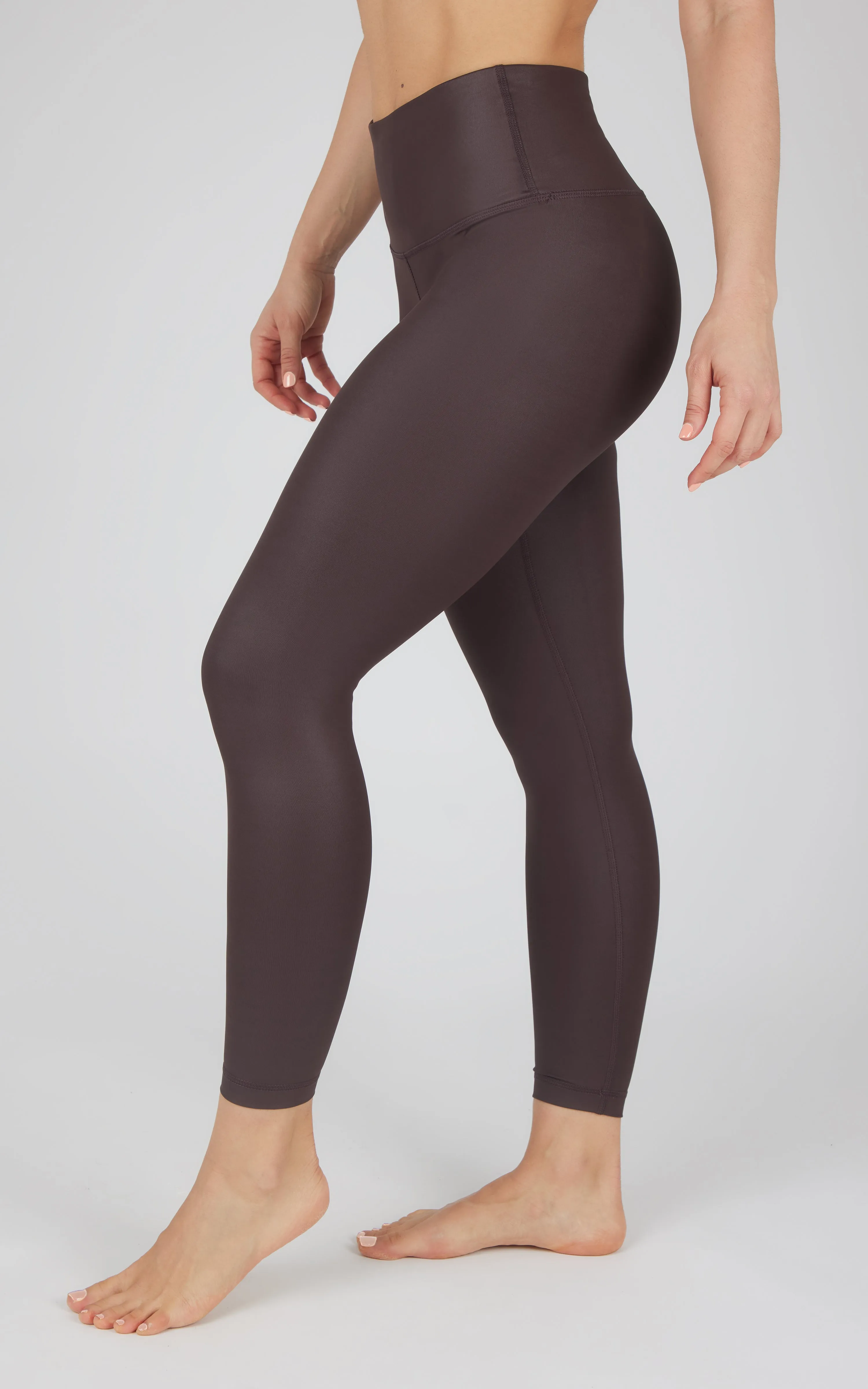 Interlink Faux Leather High Waist Cire 7/8 Ankle
