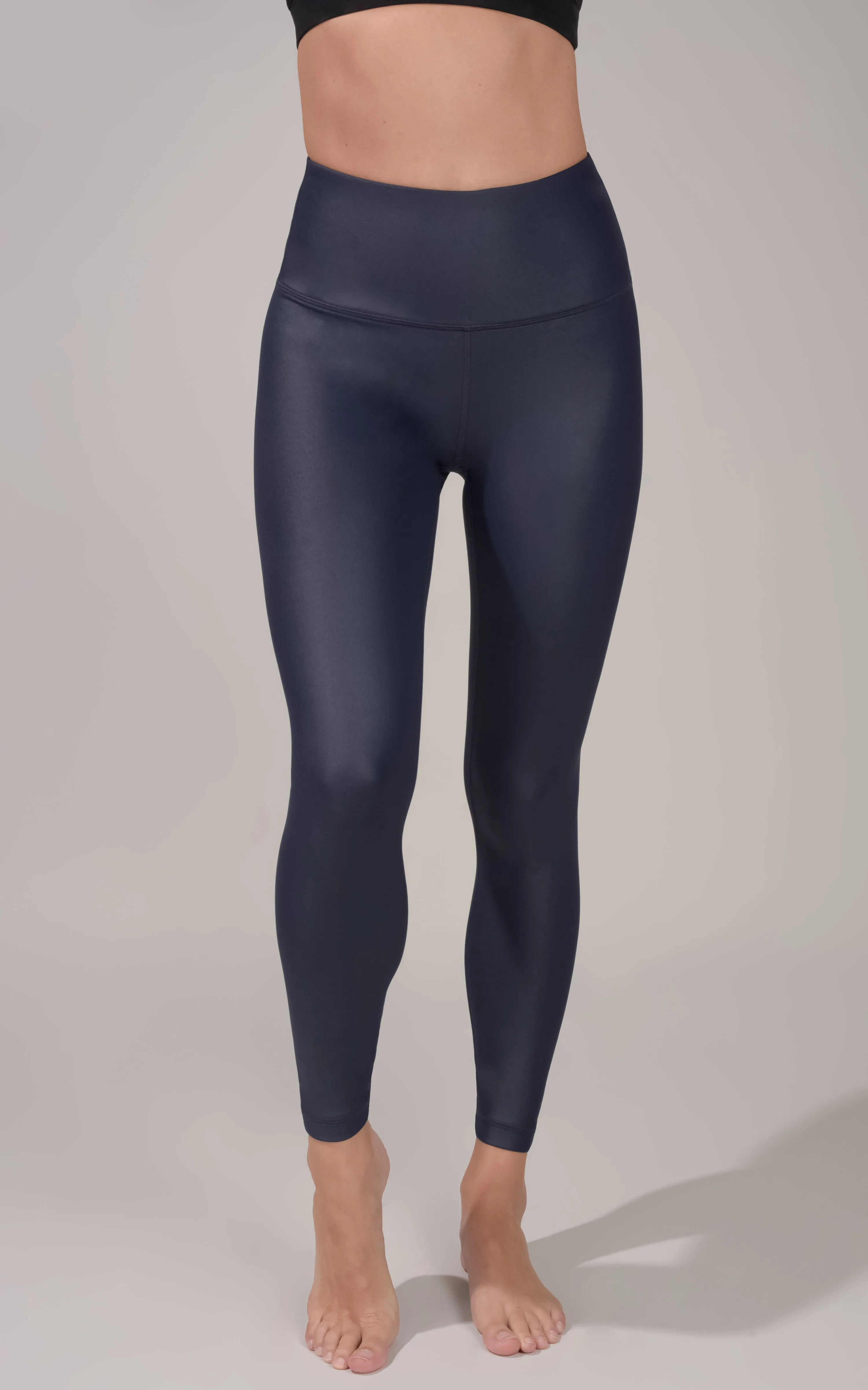 Interlink Faux Leather High Waist Cire 7/8 Ankle