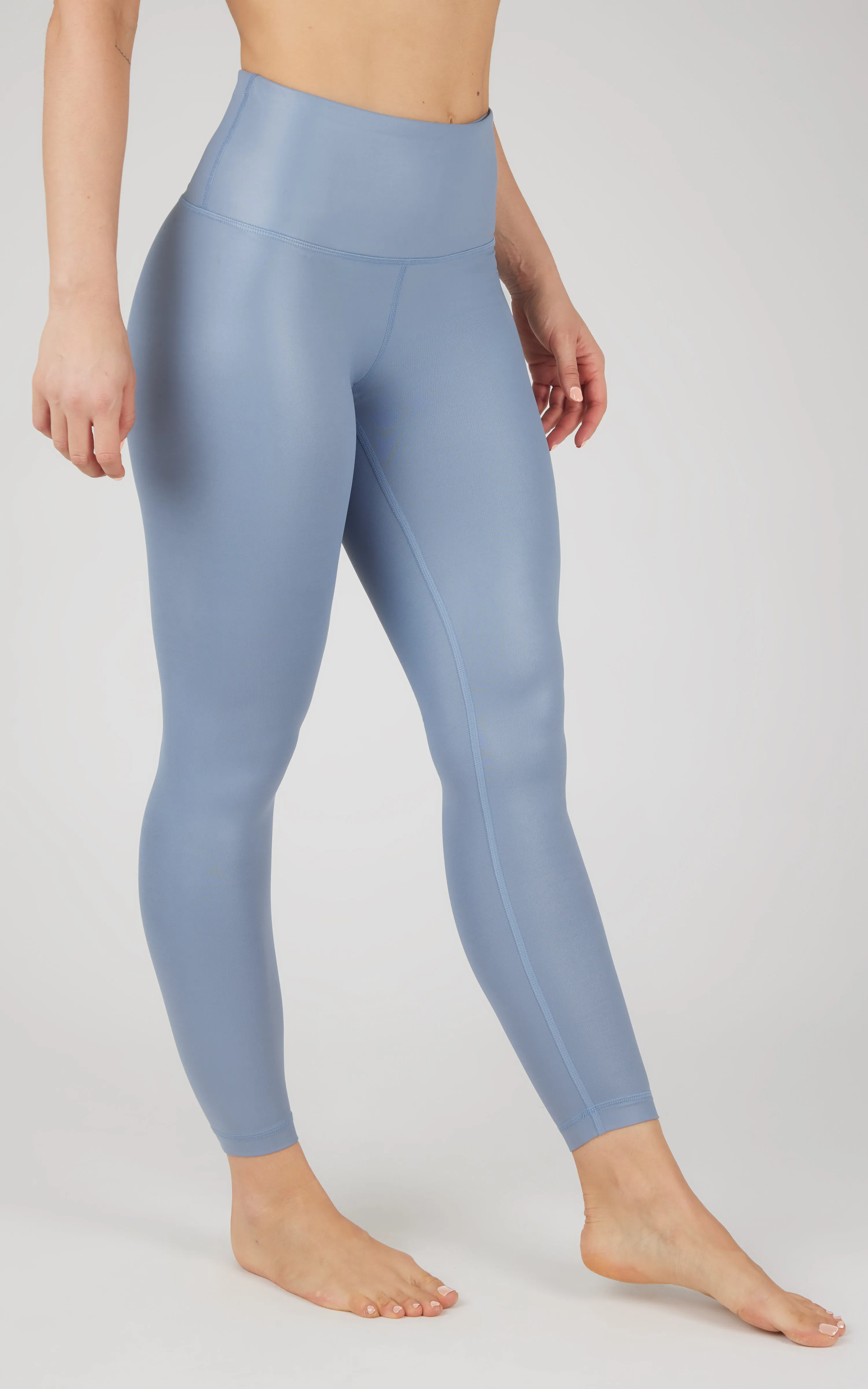 Interlink Faux Leather High Waist Cire 7/8 Ankle