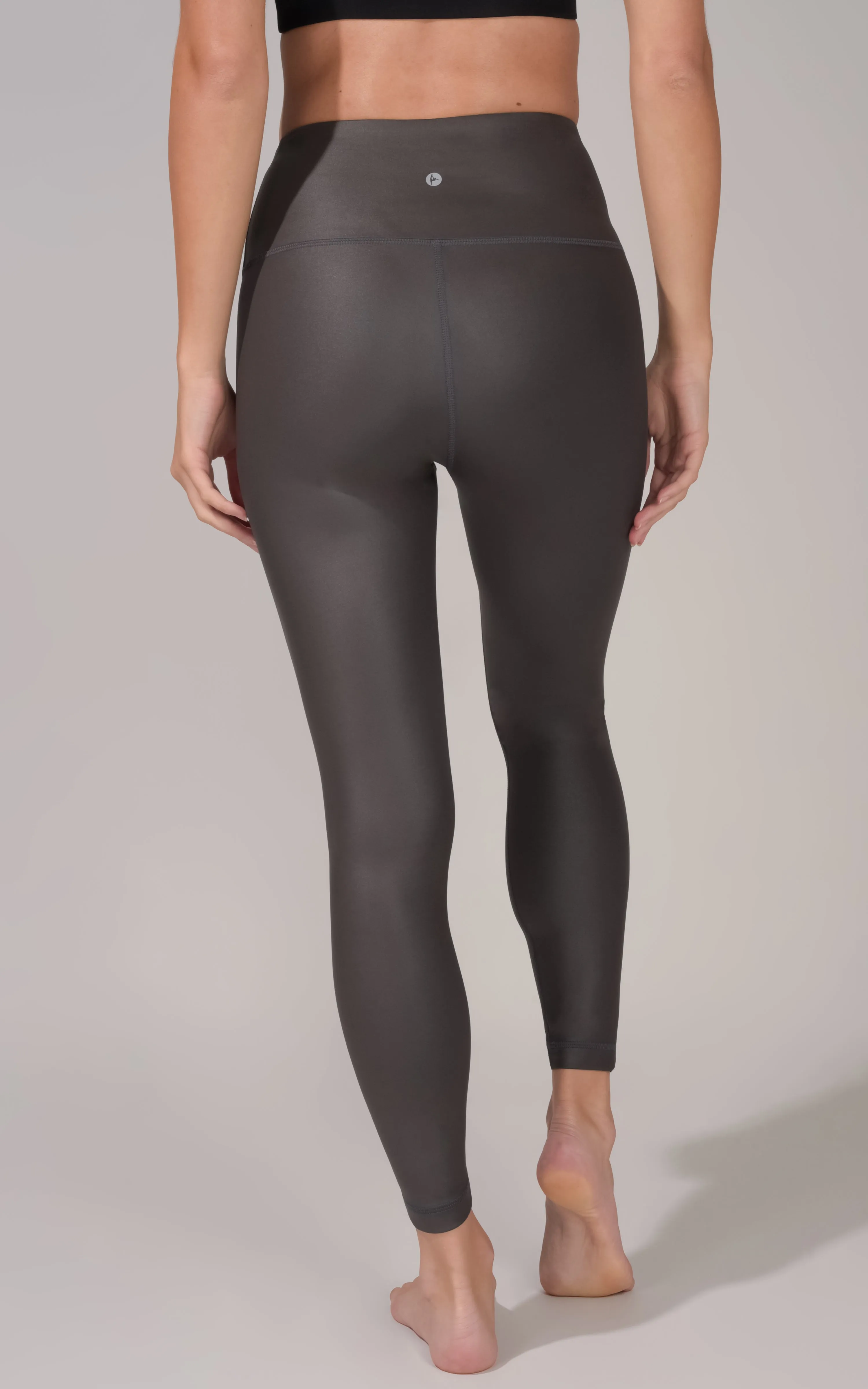 Interlink Faux Leather High Waist Cire 7/8 Ankle
