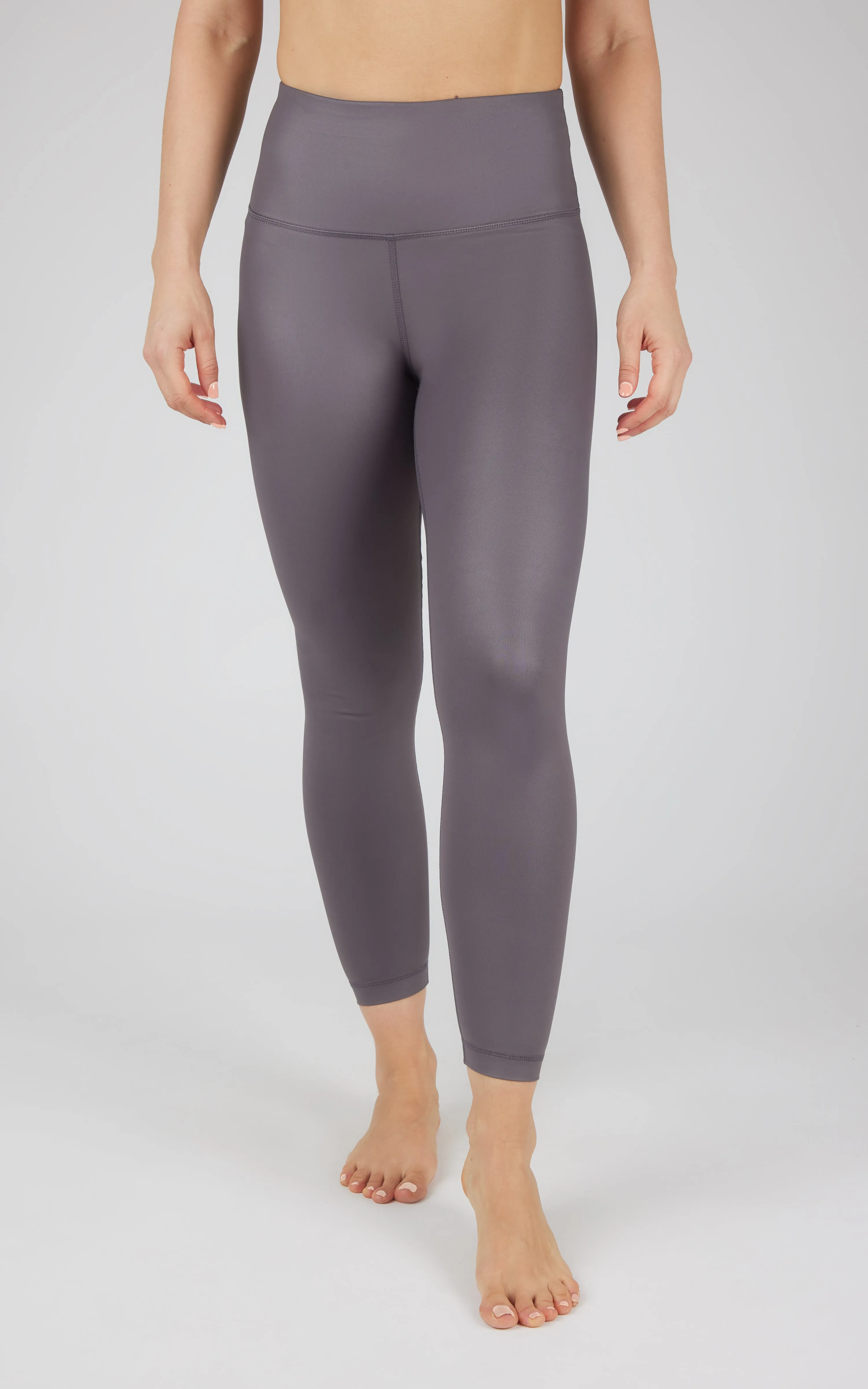 Interlink Faux Leather High Waist Cire 7/8 Ankle