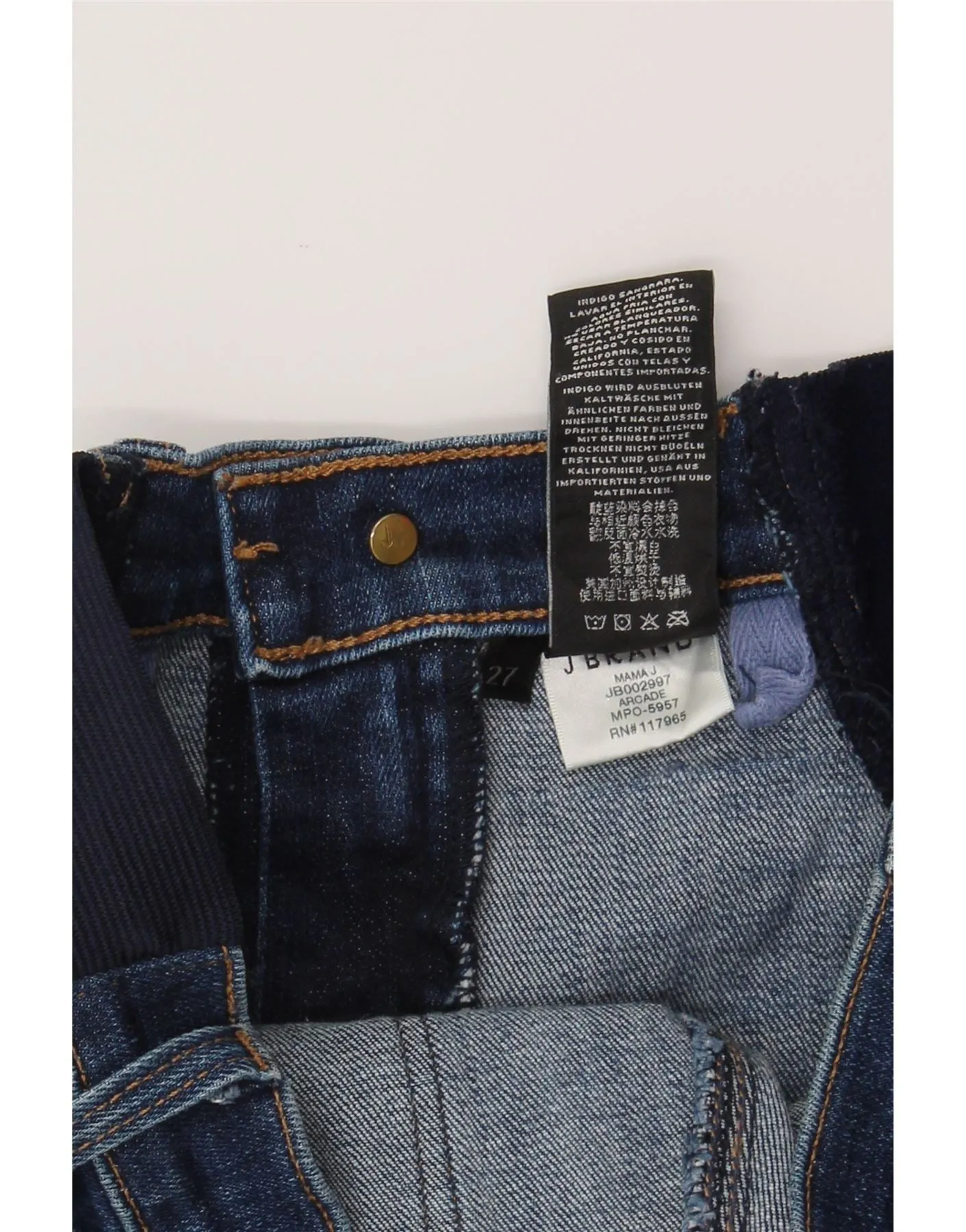 J BRAND Womens Skinny Jeans W27 L29 Navy Blue Cotton