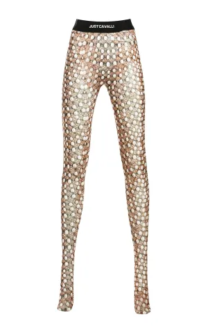 Just Cavalli Logo Waistband Jewel Print Leggings