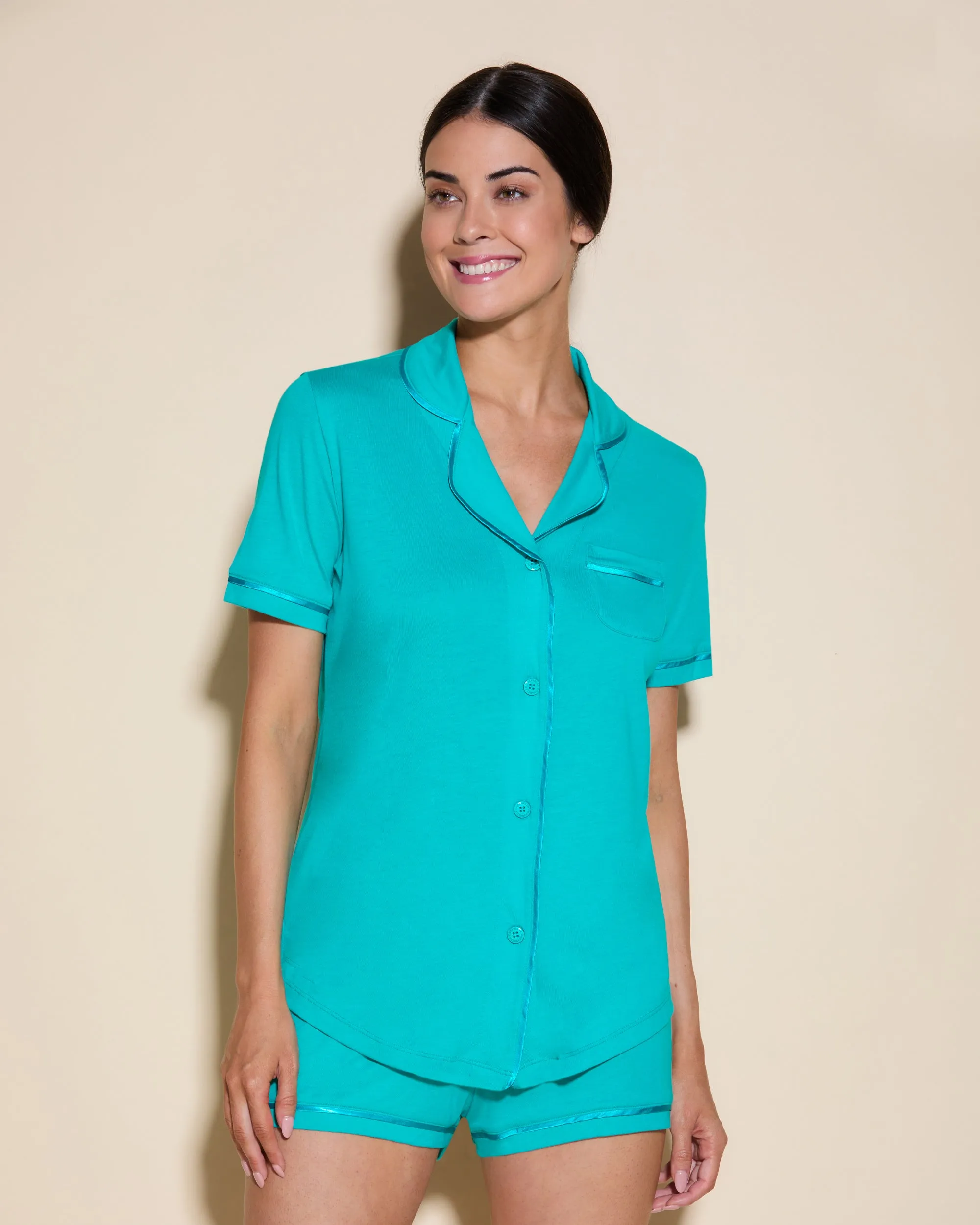 Kurzärmeliges Top & Boxer Pyjama-Set