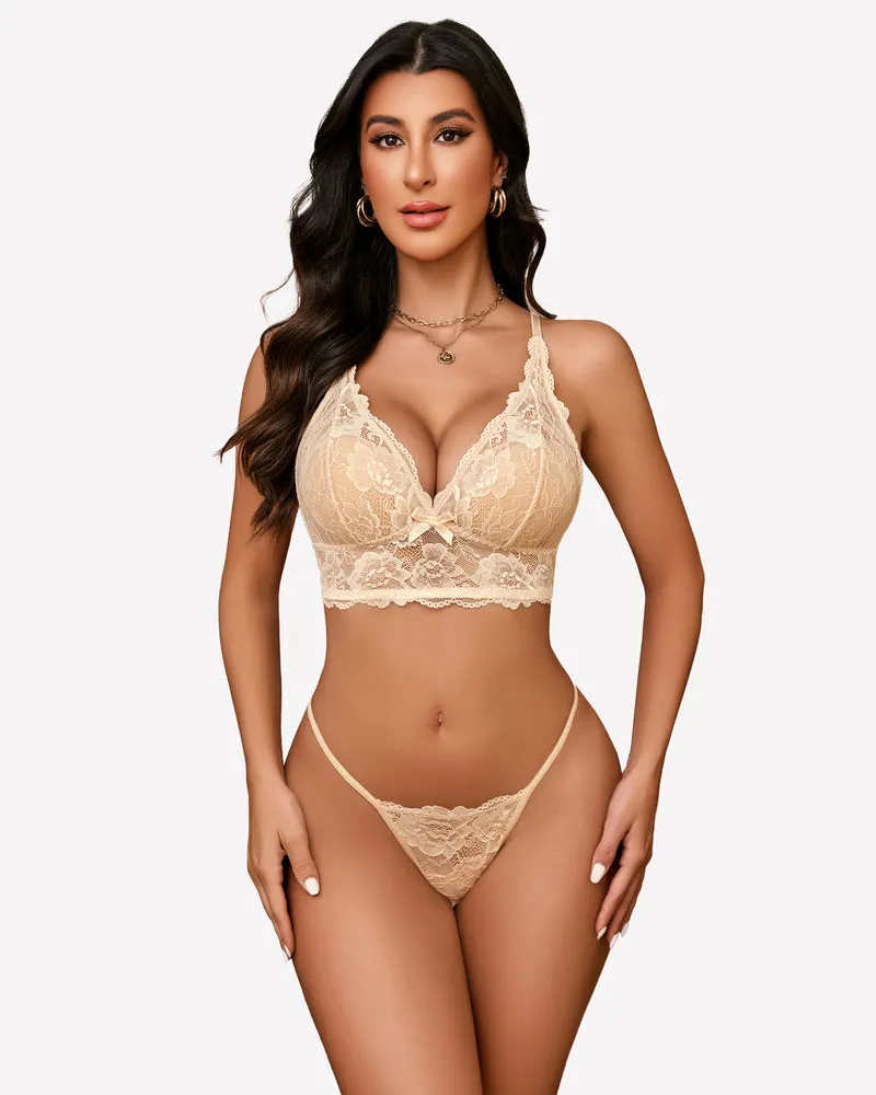 Lace Bralettes Set 2 Piece Bra and Panty Sets