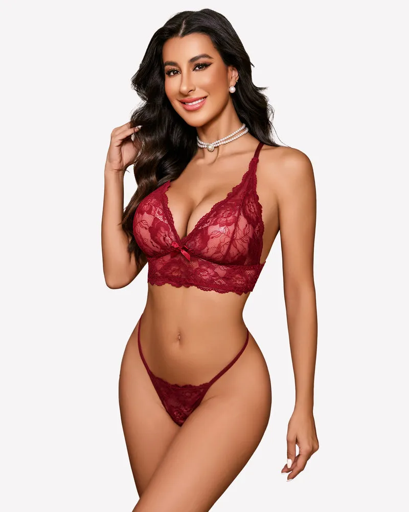 Lace Bralettes Set 2 Piece Bra and Panty Sets