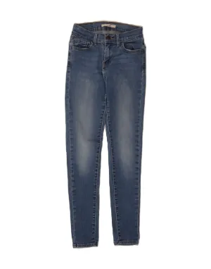 LEVI'S Womens 710 Super Skinny Jeans W24 L28 Blue Cotton