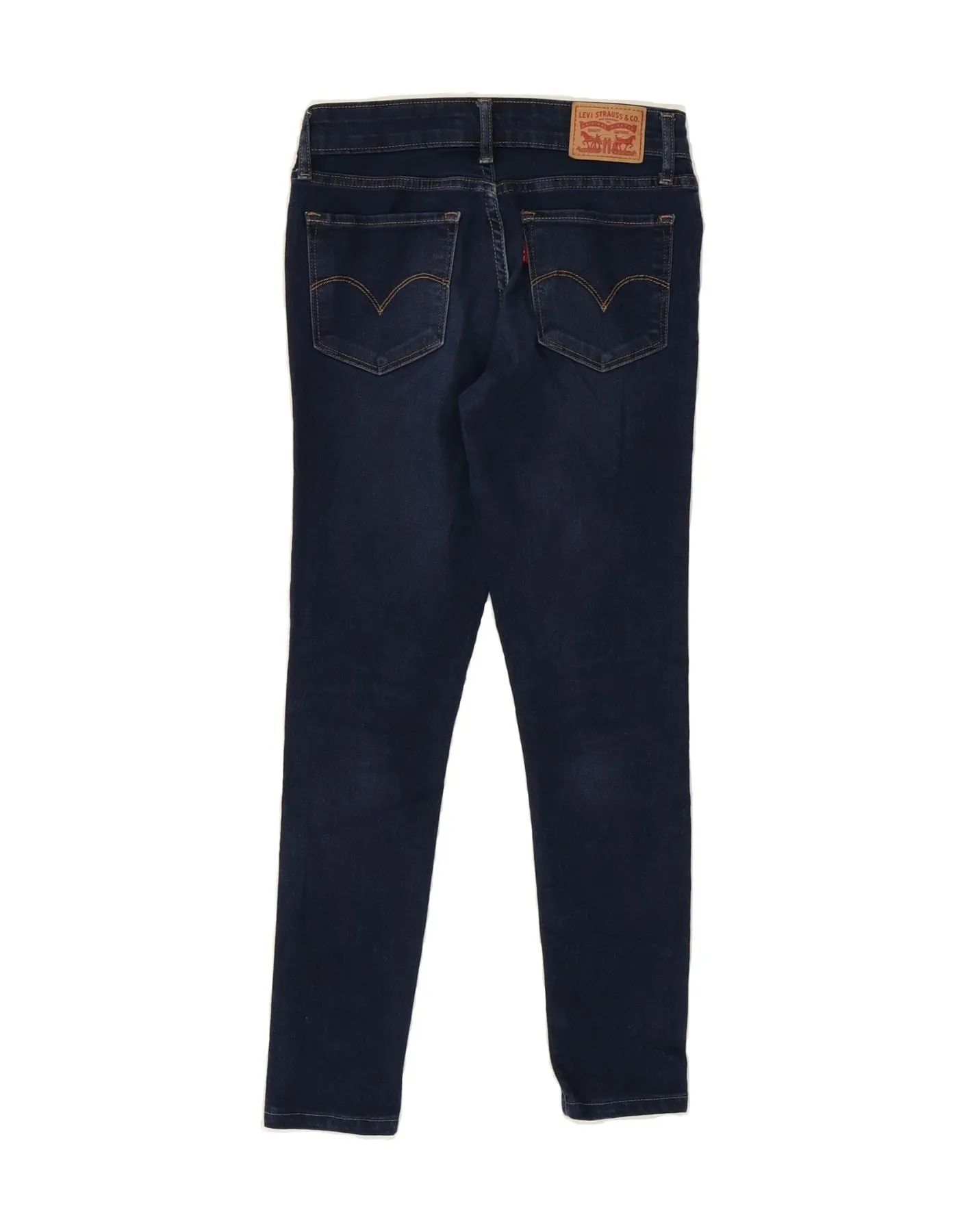 LEVI'S Womens 711 Crop Skinny Jeans W24 L25 Navy Blue Cotton