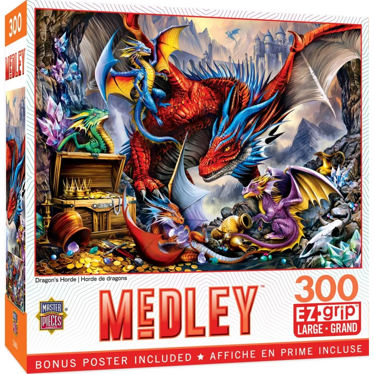 MasterPieces  Medley Dragons Horde EzGrip Puzzle 300 Piece