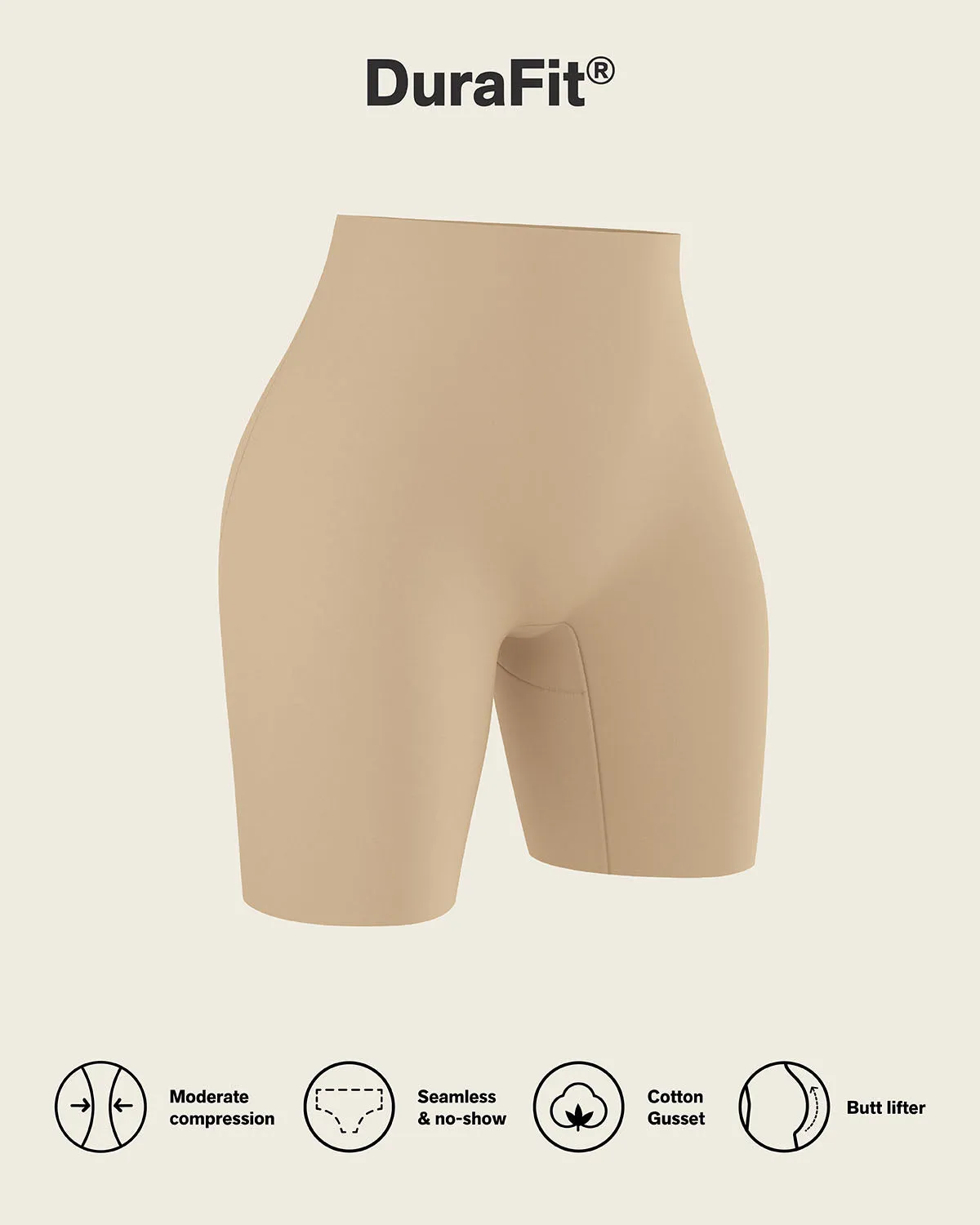 Midrise Anti Chafing Butt Lifter Shaper Short