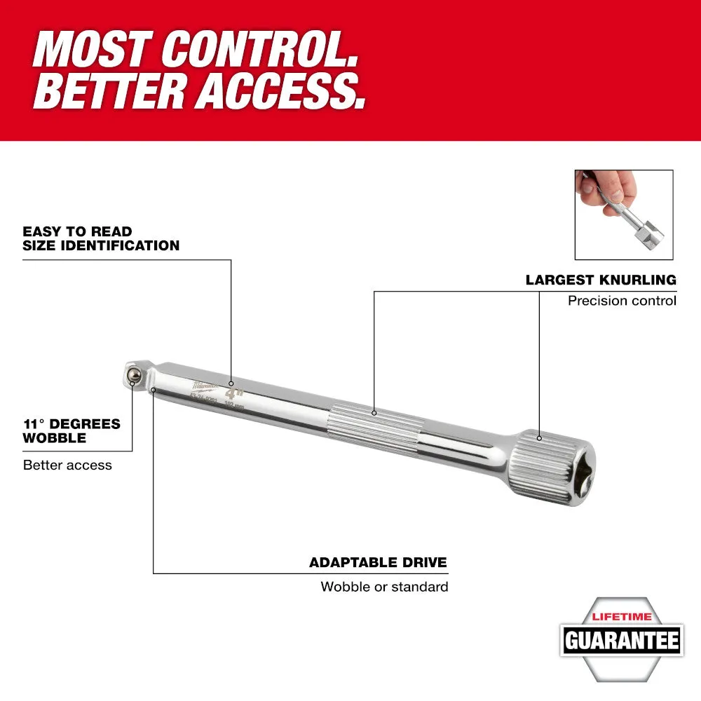 Milwaukee 48-22-9350 - 4pc 1/4” Drive Wobble Extension Set
