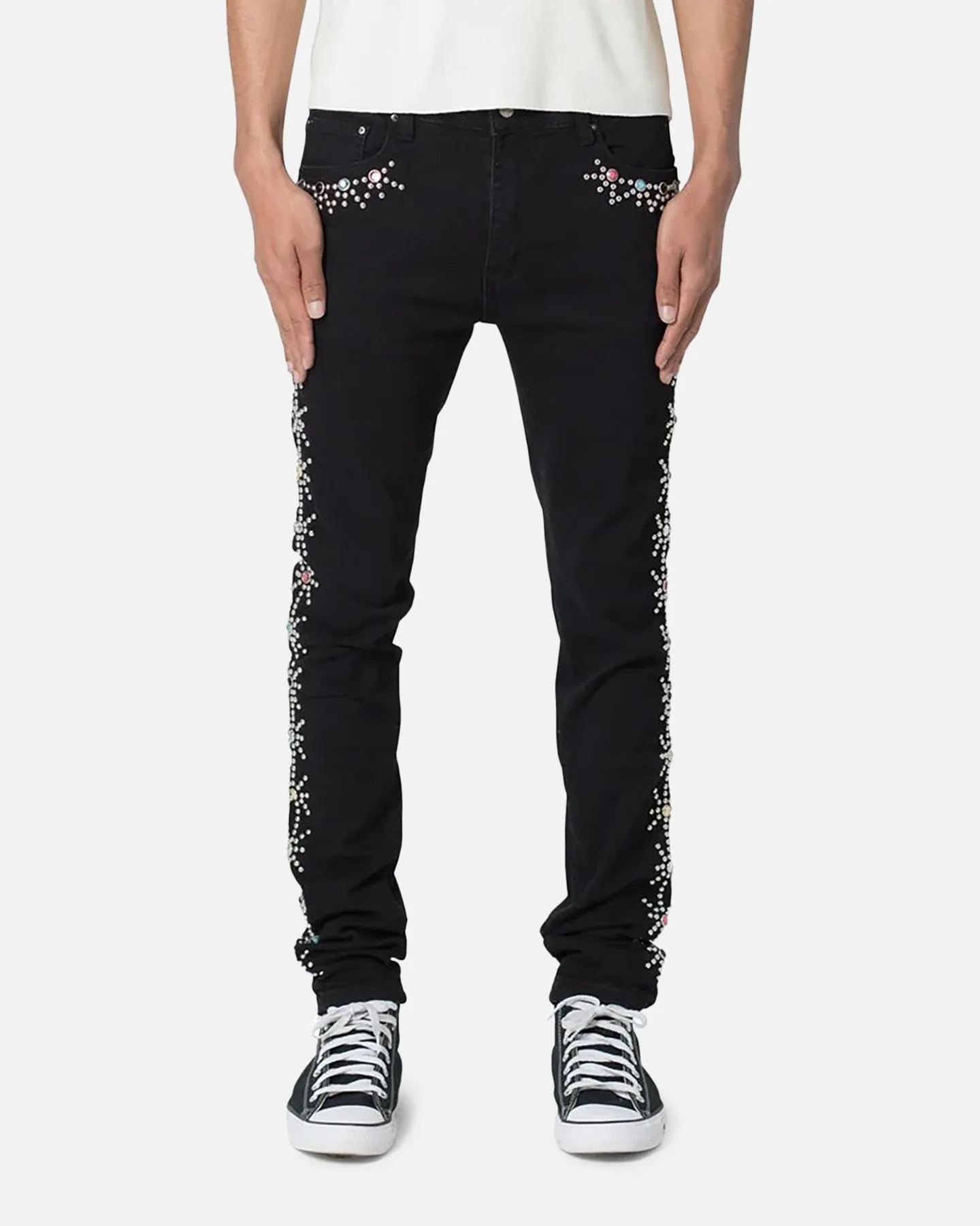 MNML X620 Studded Skinny Denim Jean Black