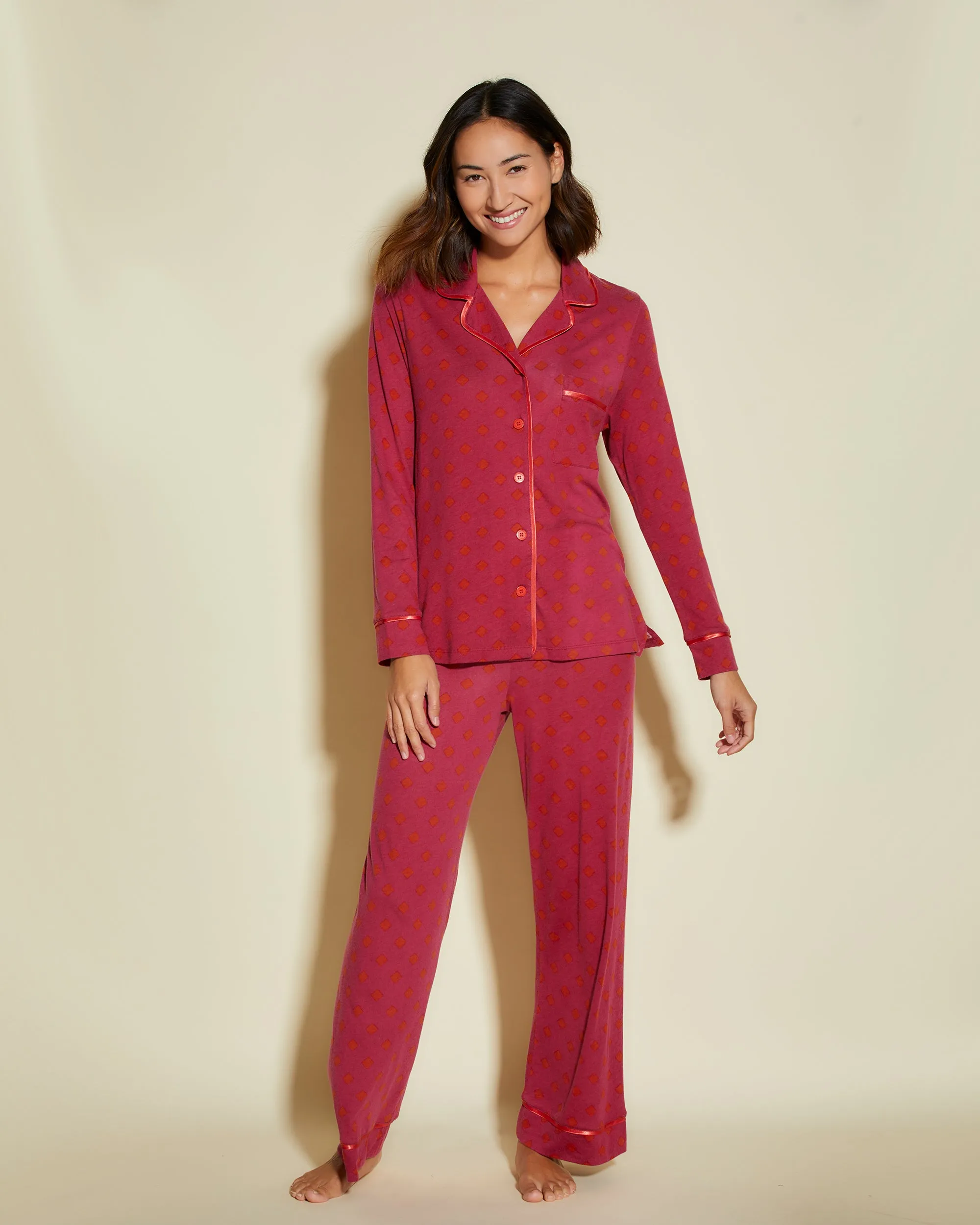 Petite Langarm Top & Hose Pyjama-Set