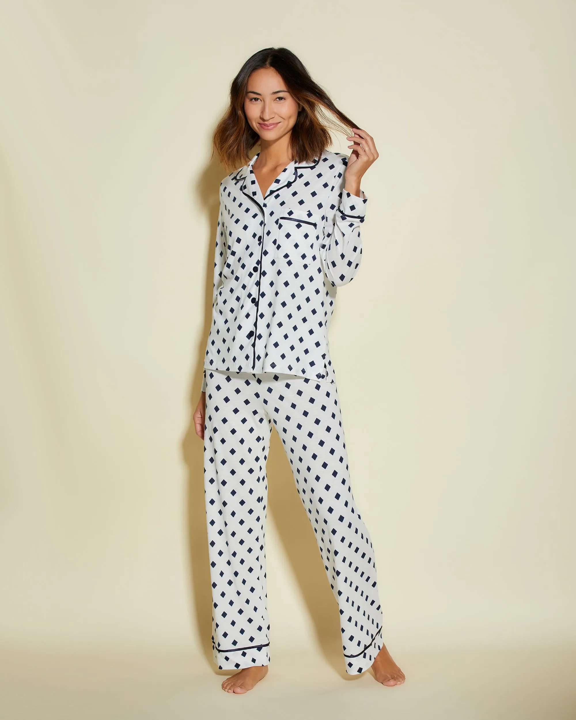 Petite Langarm Top & Hose Pyjama-Set