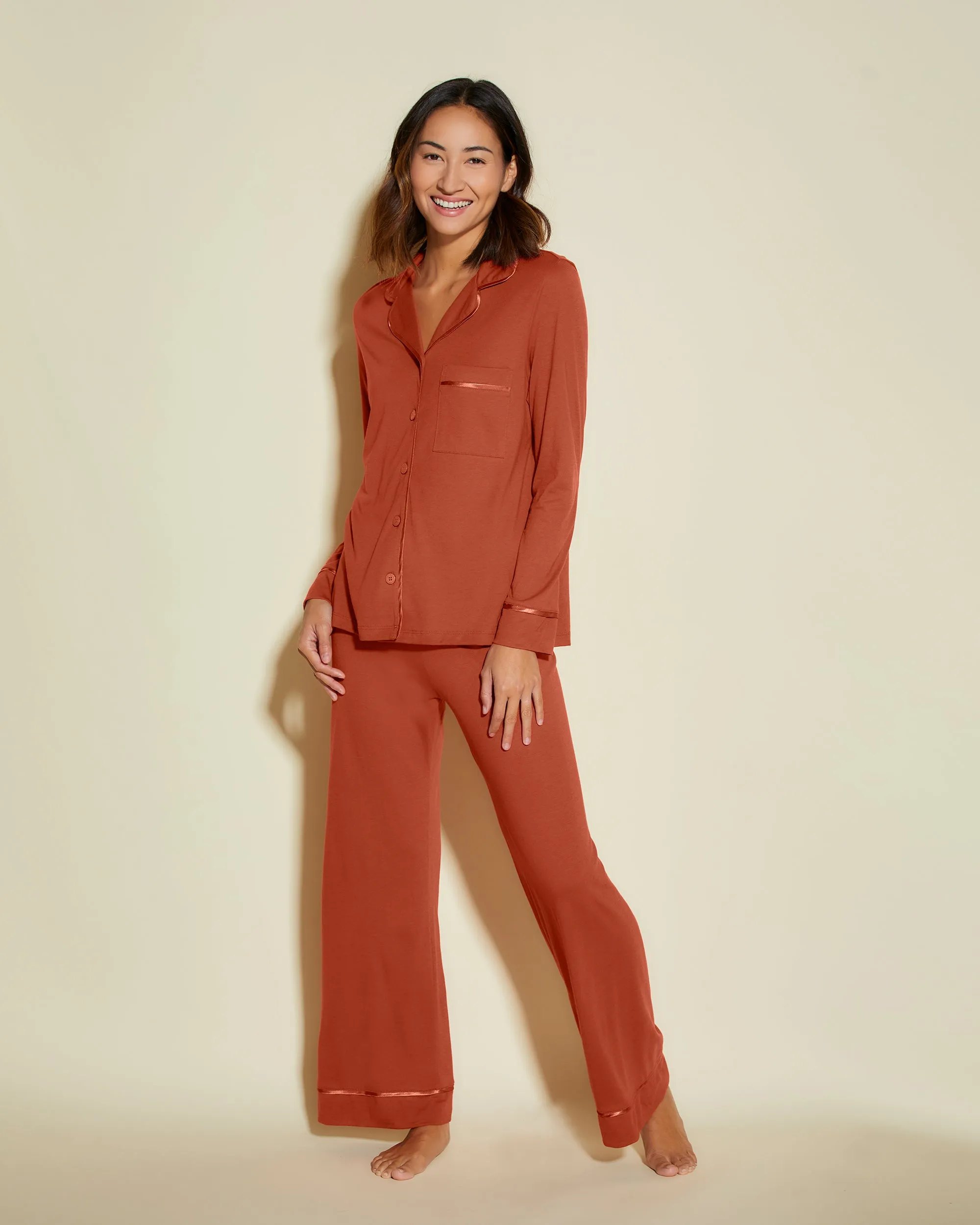 Petite Long Sleeve Top & Pant Pajama Set