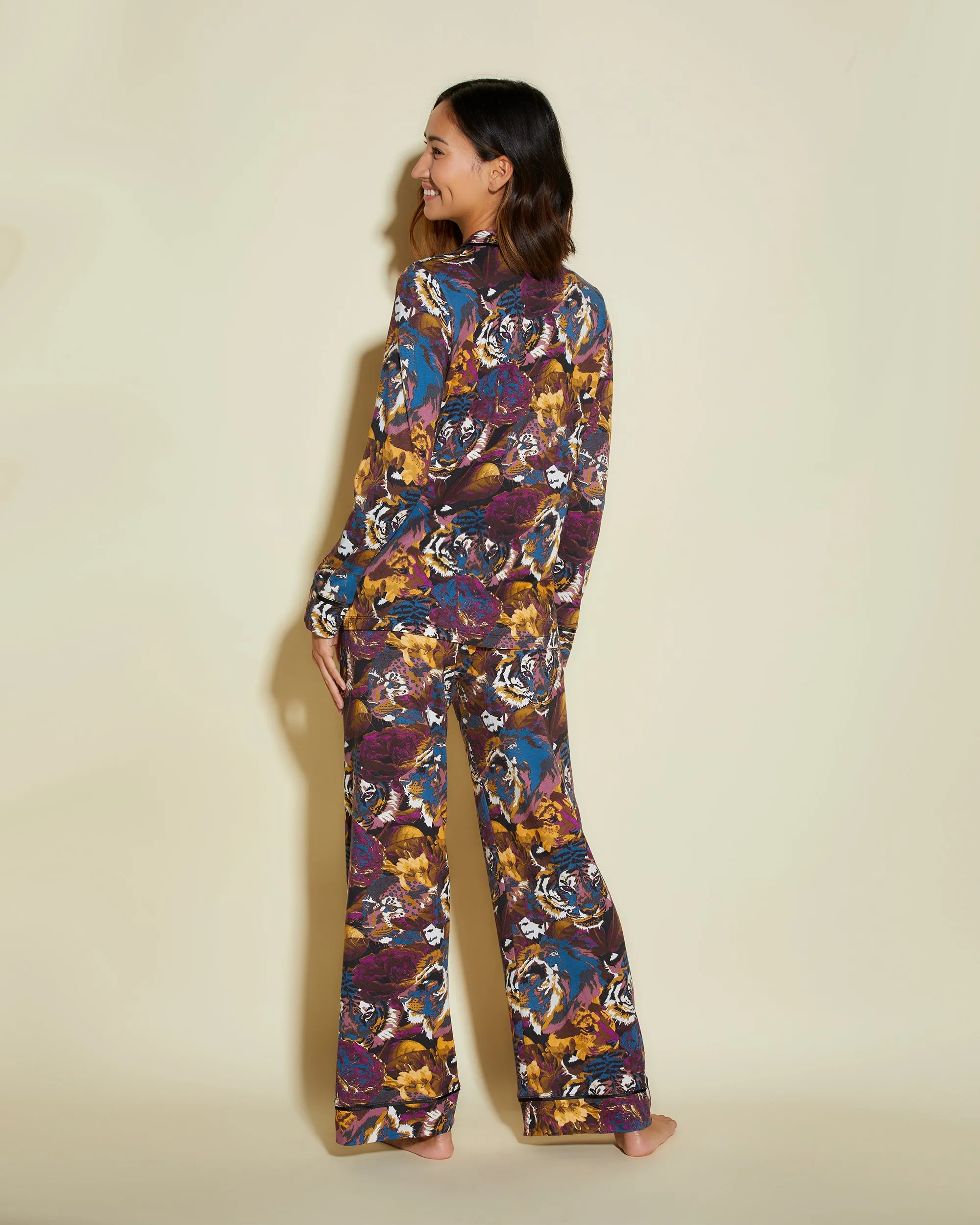 Petite Printed Long Sleeve Top & Pant Pajama Set