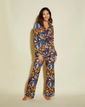 Petite Printed Long Sleeve Top & Pant Pajama Set