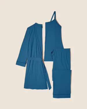 Pyjama-Set Für Schwangere, 3-Teilig, Mit Bademantel