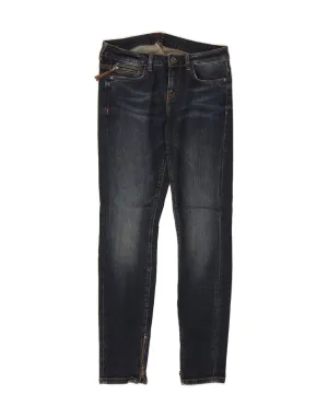 RIFLE Womens Skinny Jeans W29 L30 Navy Blue Cotton