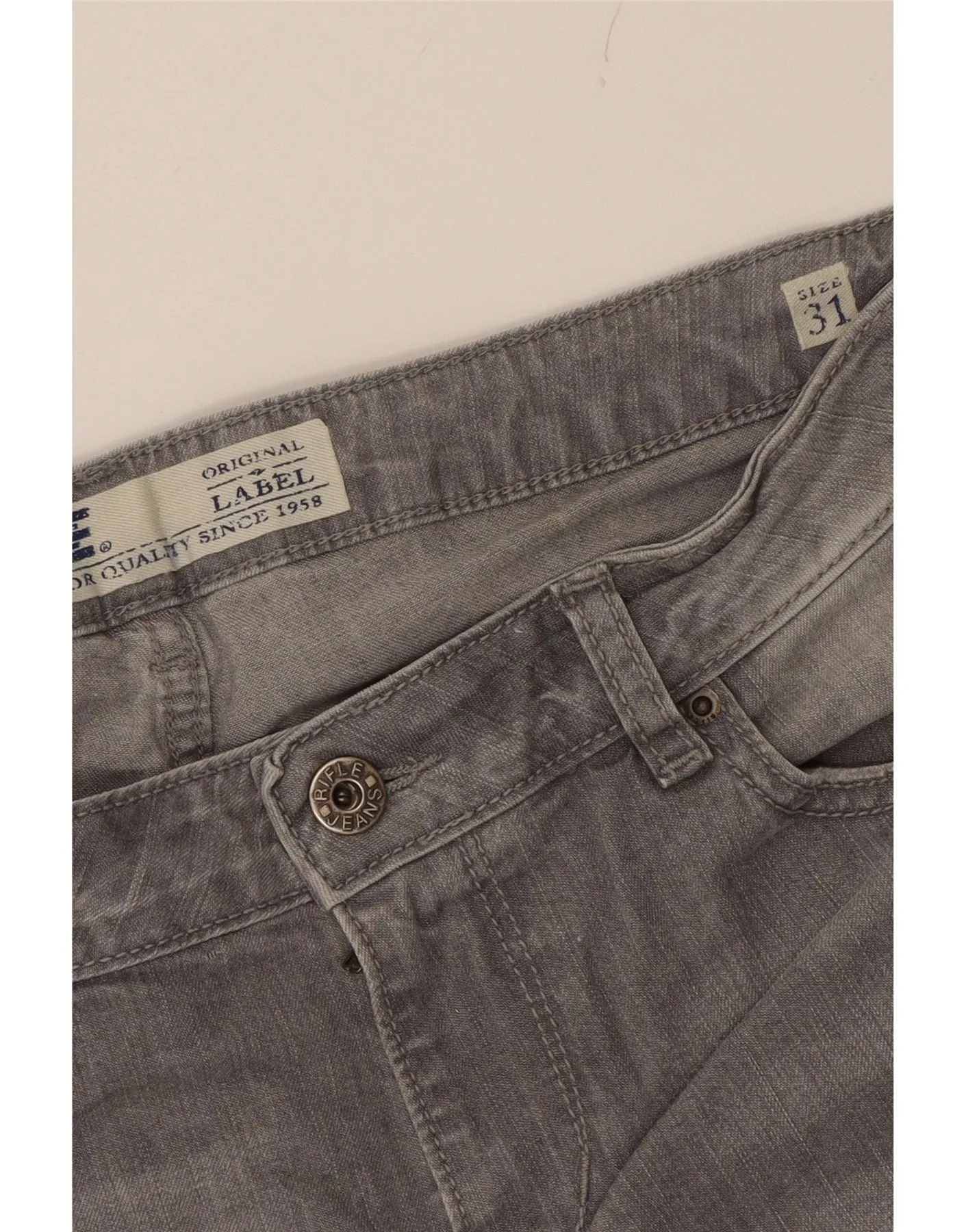 RIFLE Womens Skinny Jeans W31 L30 Grey Cotton