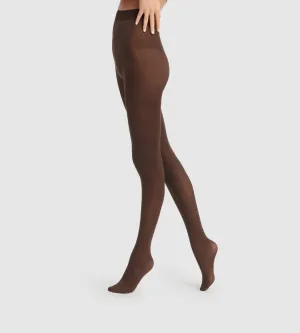 Style 50 opaque velour tights in chocolate