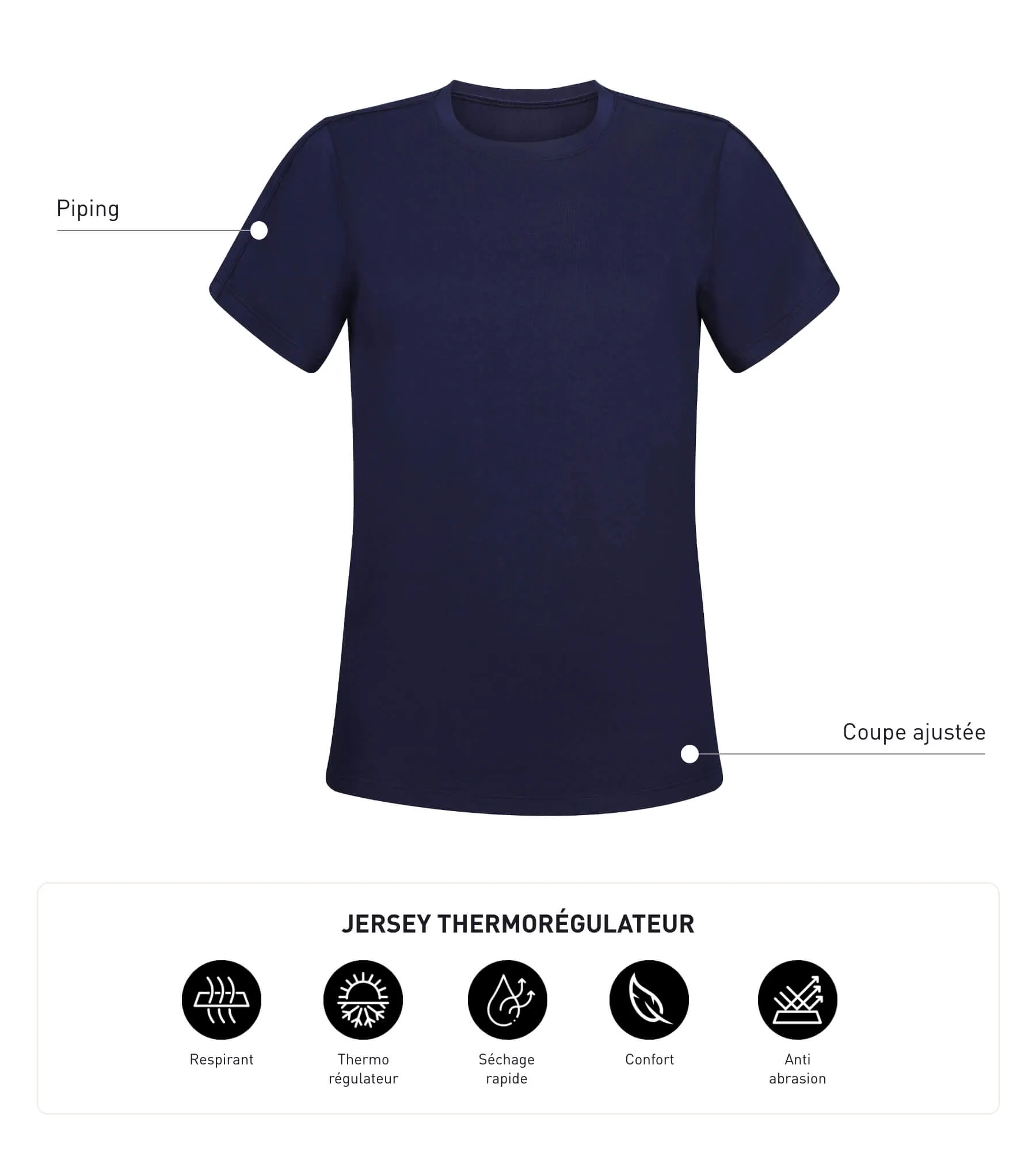 Women's thermoregulating jersey sports T-shirt Blue Dim Move