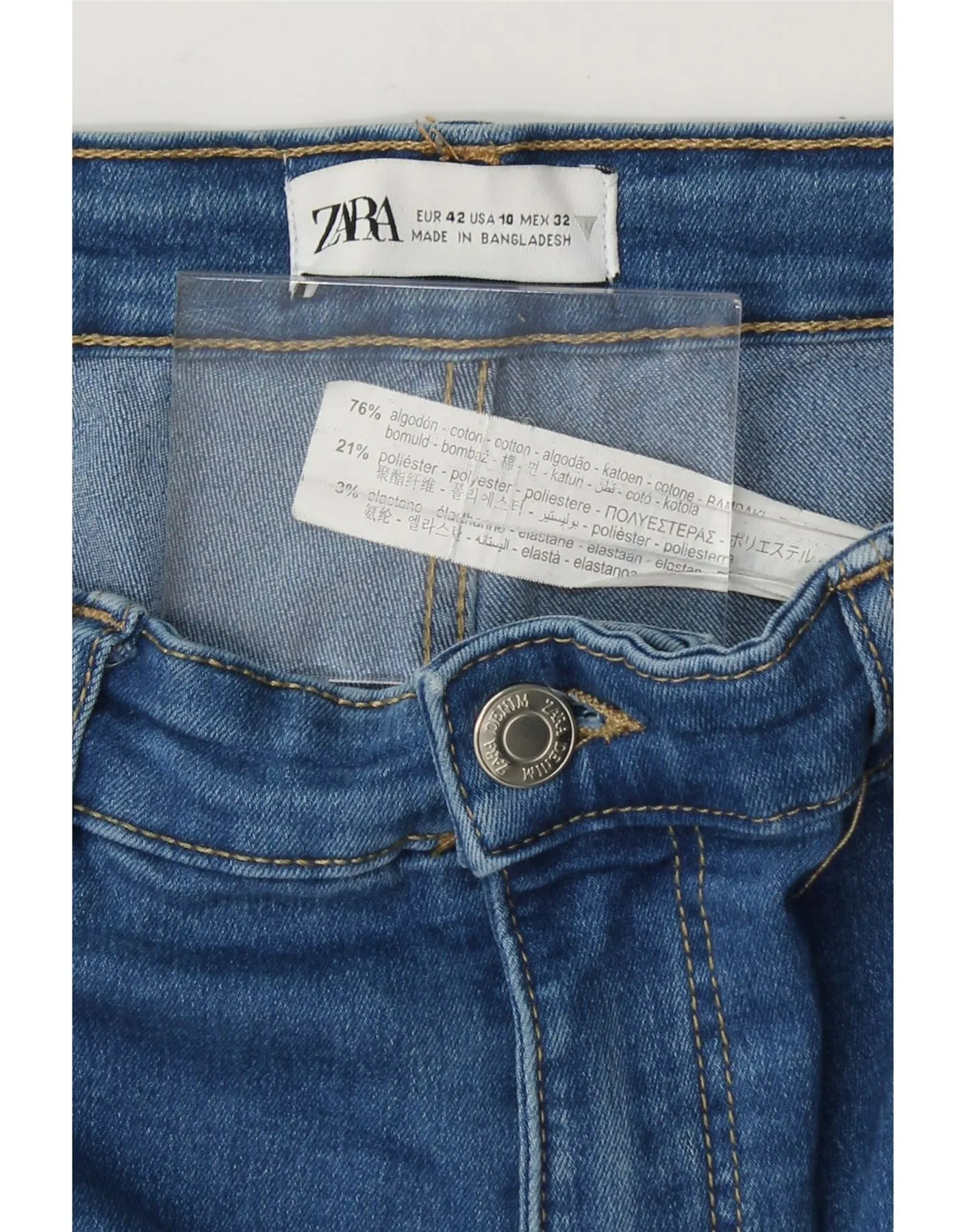 ZARA Womens Skinny Jeans EU 42 Large W32 L28 Blue Cotton